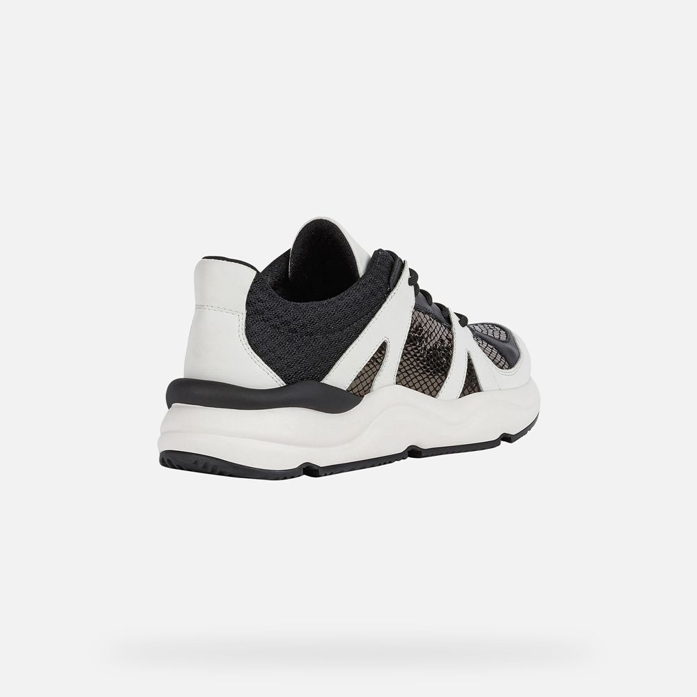 Geox Bayan Spor Ayakkabı Beyaz/Siyah - Topazio - PMF-876519